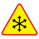 Znak A-32 oszronienie jezdni - drogowy ostrzegawczy 60 mm