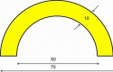 Elastyczny profil ochronny czarno - żółty typu R50 - 1 m