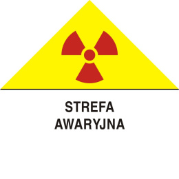 Znak ostrzegawczy do oznakowania strefy awaryjnej, 23x23 cm, PCV 1 mm