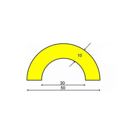 Elastyczny profil ochronny czarno - żółty typu R30 - 1 m