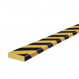 Elastyczny profil ochronny czarno - żółty typu S - 1 m