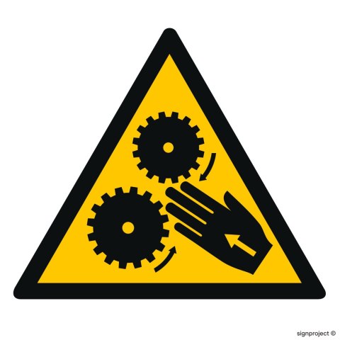 Znak GE013 Uwaga wirujące elementy, 350x350 mm, TS - Płyta TD fotoluminescencyjna