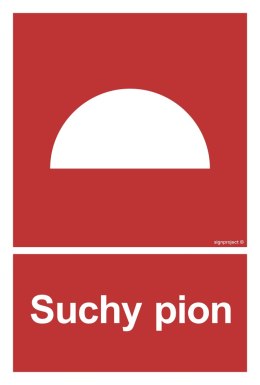 Znak BB006 Suchy pion, 150x222 mm, PS - Płyta 1 mm fotoluminescencyjna