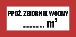 Znak BC140 Przeciwpożarowy zbiornik wodny ...... m3, 1000x500 mm, PN - Płyta 1 mm