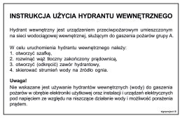 DB029 Instrukcja użycia hydrantu wewnętrznego, 200x130 mm, HN - Płyta TD-flex 0,4mm