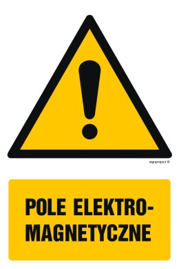 Znak GF002 Pole elektromagnetyczne, 100x150 mm, PN - Płyta 1 mm