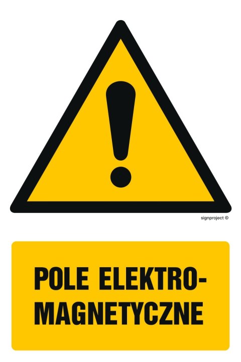 Znak GF002 Pole elektromagnetyczne, 100x150 mm, TS - Płyta TD fotoluminescencyjna