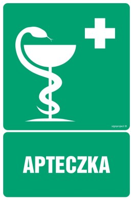 Znak GI008 Apteczka pierwszej pomocy, 250x375 mm, PN - Płyta 1 mm