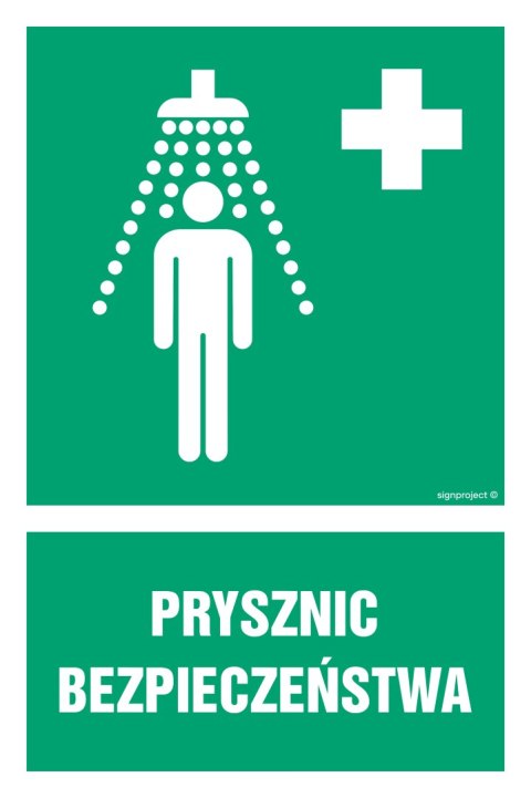 Znak GI002 Prysznic bezpieczeństwa, 300x450 mm, TS - Płyta TD fotoluminescencyjna