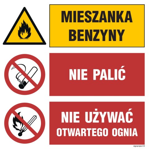 Znak GO004 Uwaga! Teren zagrożony Nieupoważnionym wstęp wzbroniony Wszyscy goście muszą zgłosić się w recepcji, 300x300 mm, FS -