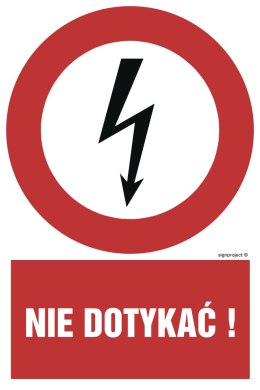 Znak HC007 Nie dotykać - opakowanie 10 sztuk, 50x75 mm, PN - Płyta 1 mm