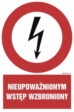 Znak HC010 Nieupoważnionym wstęp wzbroniony - opakowanie 10 sztuk, 50x75 mm, PN - Płyta 1 mm