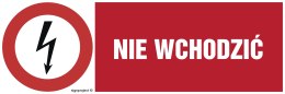 Znak HD005 Nie wchodzić, 200x67 mm, PN - Płyta 1 mm