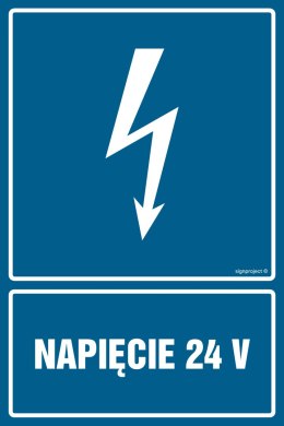 Znak HG007 Napięcie 24 V, 350x525 mm, PN - Płyta 1 mm