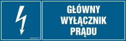 Znak HH014 Główny wyłącznik prądu, 200x67 mm, PN - Płyta 1 mm