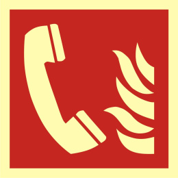 Telefon alarmowania pożarowego, 10x10 cm, PCV 1 mm