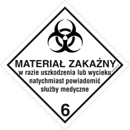 Znak MB019 Materiały zakaźne, 250x250 mm, FN - Folia samoprzylepna