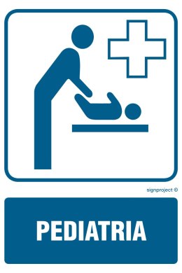 Znak RF008 Pediatria, 200x300 mm, PN - Płyta 1 mm