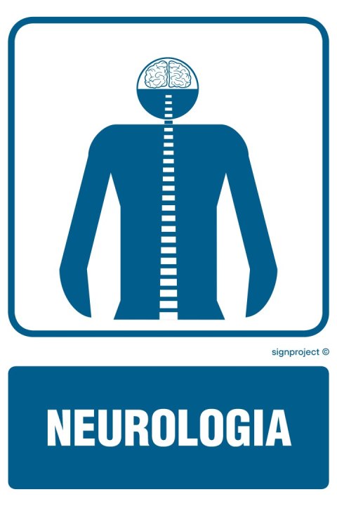 Znak RF010 Neurologia, 150x225 mm, PN - Płyta 1 mm