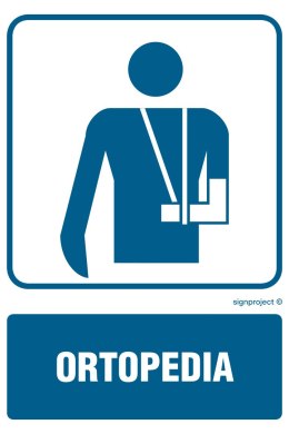 Znak RF013 Ortopedia, 250x375 mm, PN - Płyta 1 mm