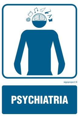 Znak RF015 Psychiatria, 100x150 mm, PN - Płyta 1 mm