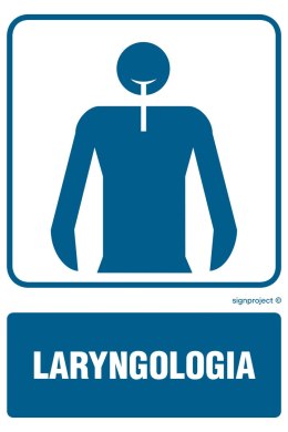 Znak RF017 Laryngologia, 150x225 mm, PN - Płyta 1 mm