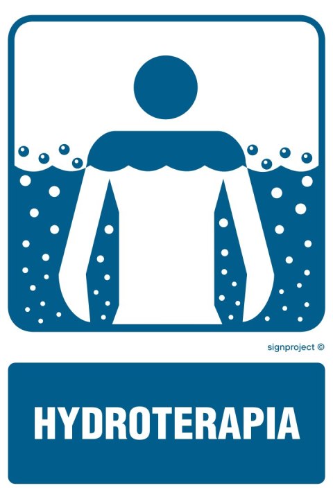 Znak RF024 Hydroterapia, 150x225 mm, FN - Folia samoprzylepna