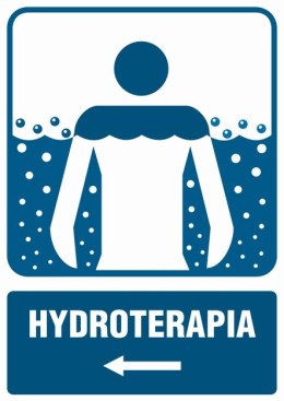 Znak RF027 Hydroterapia /kierunek w lewo/, 150x225 mm, PN - Płyta 1 mm