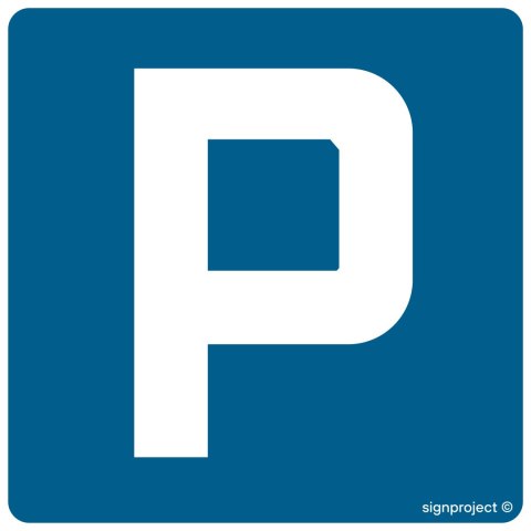 Znak SA017 Parking, 600x600 mm, PO - Płyta 1 mm odblaskowa