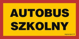 Znak SA049 Autobus szkolny, 400x200 mm, PO - Płyta 1 mm odblaskowa