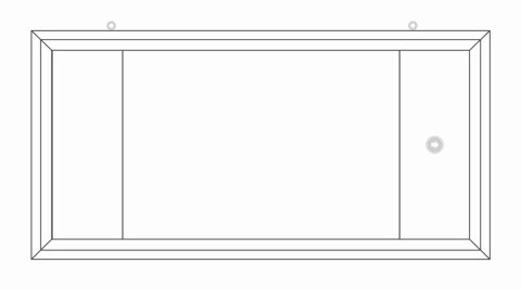 Znak EC001 Ramka biała podwieszana poziomo, 300x100 mm, VL - profil PCV biały