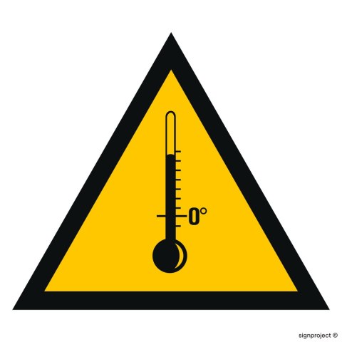 Znak JA007 Ostrzeżenie przed wysokimi temperaturami, 100x100 mm, PN - Płyta 1 mm