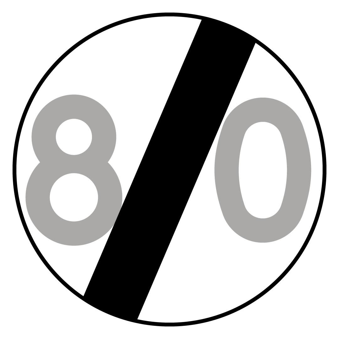 Znak B-34 80 km/h
