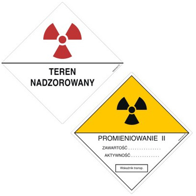 Znaki ostrzegawcze - promieniowanie